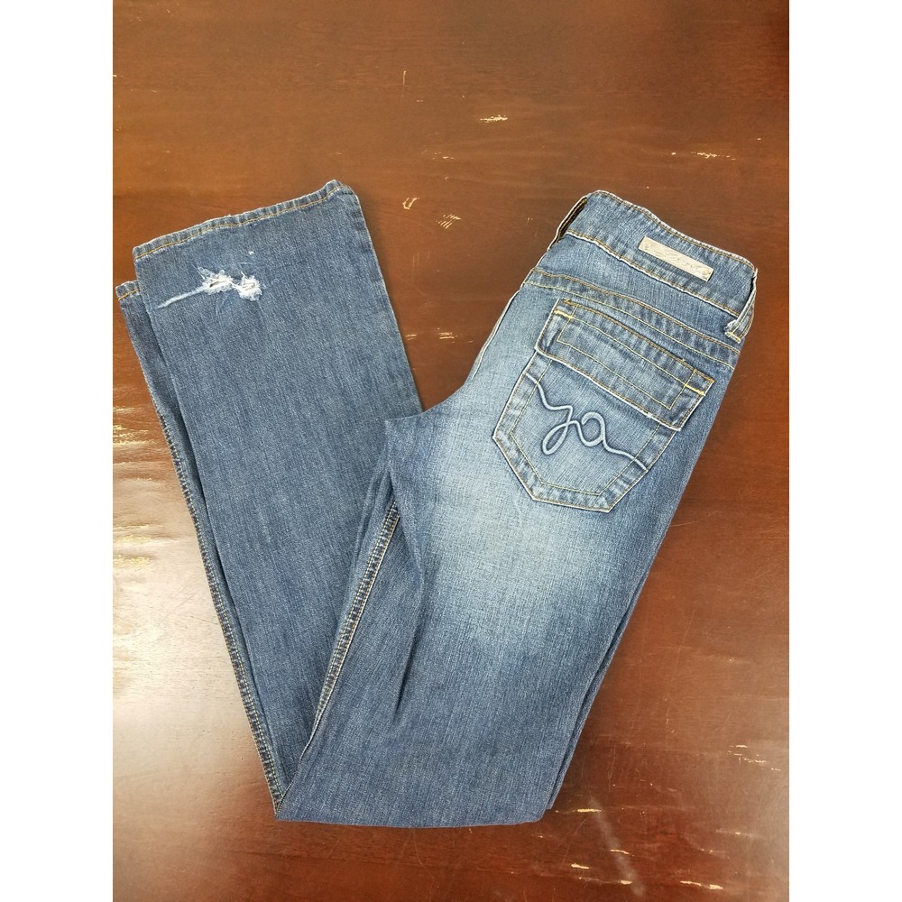 Guess womens jeans straight leg tag 31 x 33 metal Guess logo tag size 28
